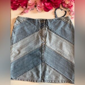 Faded Glory Blue Mini Pencil Skirt with Cut Out